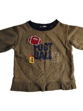 Boy's Olive Green Size 2T Carter's Branded Football Themed Sweater